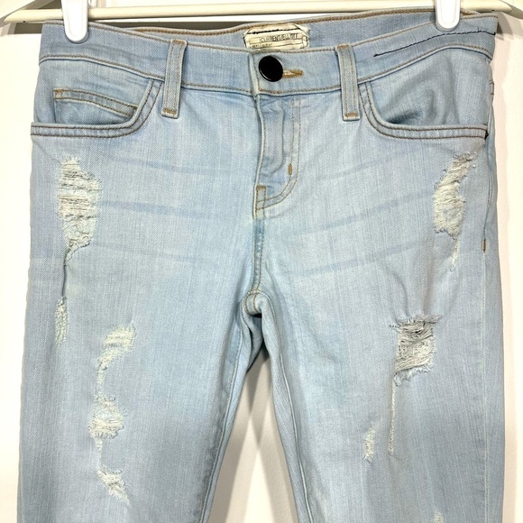 Current Elliott the stiletto chalky indigo shredded jeans light blue 26 - Picture 3 of 10